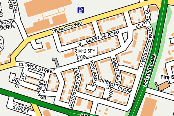 M12 5FY map - OS OpenMap – Local (Ordnance Survey)