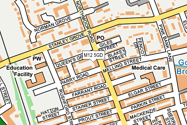 M12 5GD map - OS OpenMap – Local (Ordnance Survey)