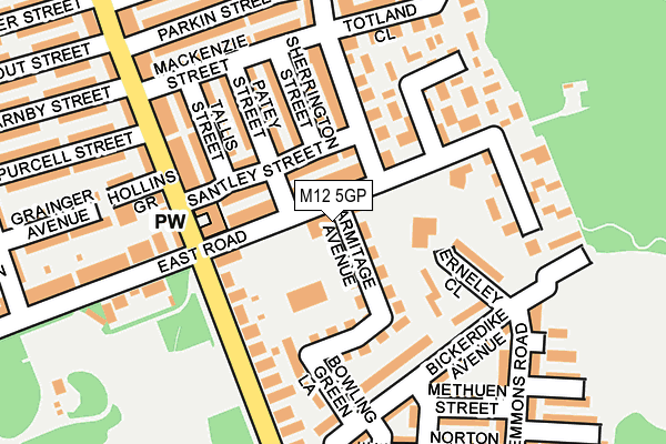 M12 5GP map - OS OpenMap – Local (Ordnance Survey)