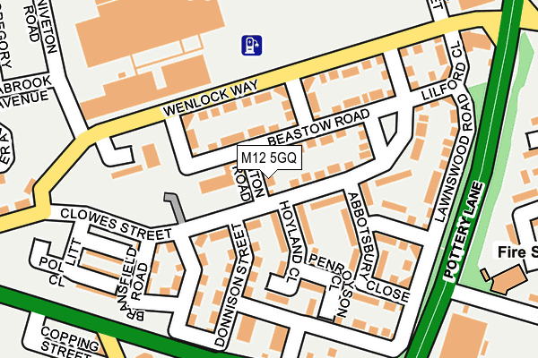 M12 5GQ map - OS OpenMap – Local (Ordnance Survey)