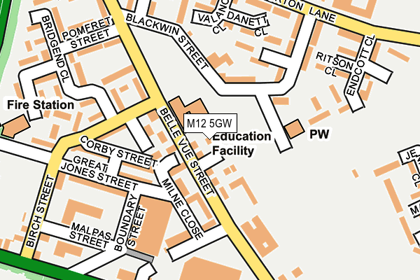 M12 5GW map - OS OpenMap – Local (Ordnance Survey)