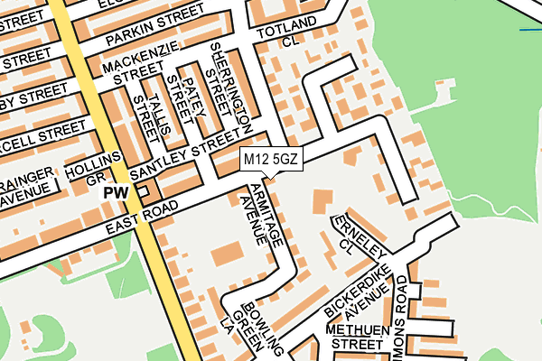 M12 5GZ map - OS OpenMap – Local (Ordnance Survey)