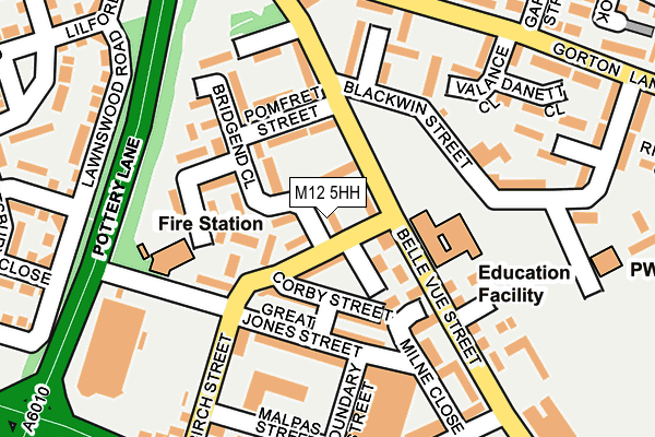 M12 5HH map - OS OpenMap – Local (Ordnance Survey)