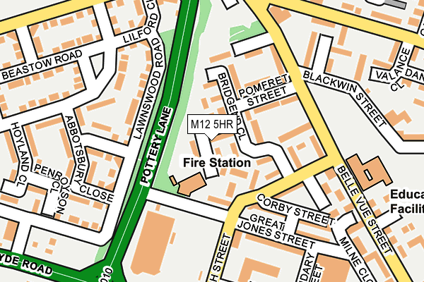 M12 5HR map - OS OpenMap – Local (Ordnance Survey)