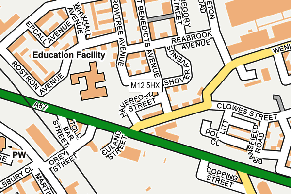 M12 5HX map - OS OpenMap – Local (Ordnance Survey)