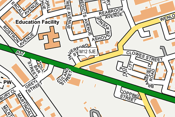 M12 5JE map - OS OpenMap – Local (Ordnance Survey)