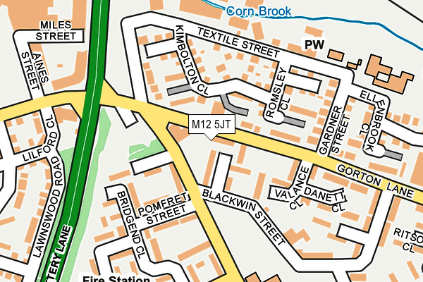 M12 5JT map - OS OpenMap – Local (Ordnance Survey)