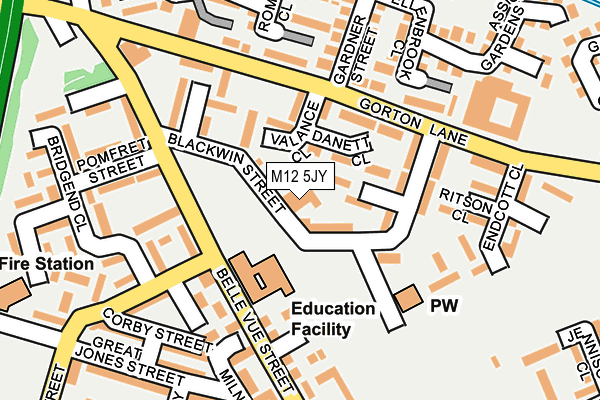 M12 5JY map - OS OpenMap – Local (Ordnance Survey)