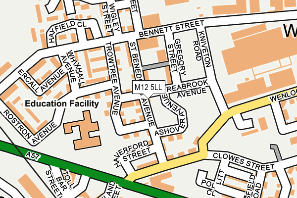 M12 5LL map - OS OpenMap – Local (Ordnance Survey)