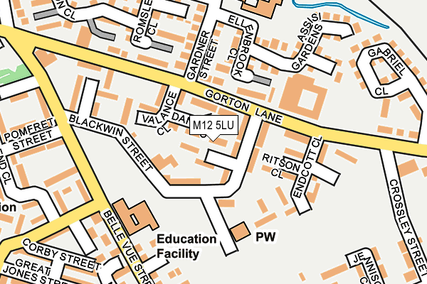 M12 5LU map - OS OpenMap – Local (Ordnance Survey)