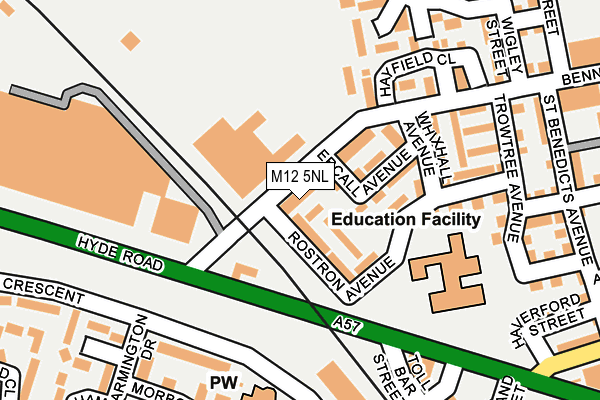 M12 5NL map - OS OpenMap – Local (Ordnance Survey)