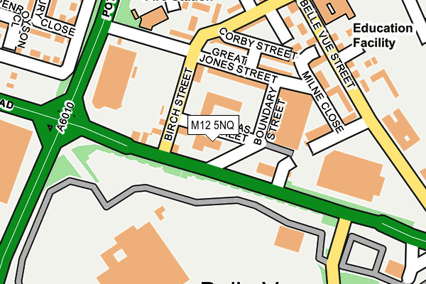 M12 5NQ map - OS OpenMap – Local (Ordnance Survey)