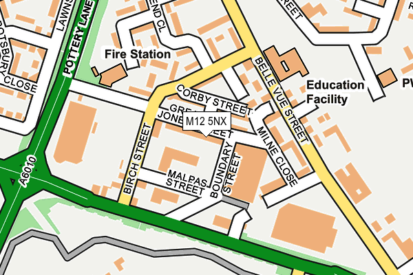 M12 5NX map - OS OpenMap – Local (Ordnance Survey)