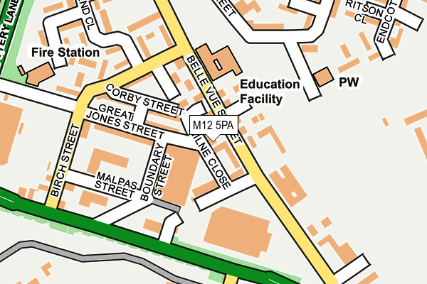 M12 5PA map - OS OpenMap – Local (Ordnance Survey)