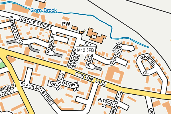 M12 5PB map - OS OpenMap – Local (Ordnance Survey)