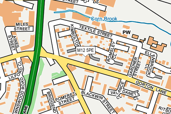 M12 5PE map - OS OpenMap – Local (Ordnance Survey)