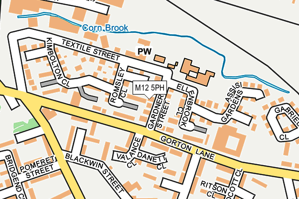 M12 5PH map - OS OpenMap – Local (Ordnance Survey)