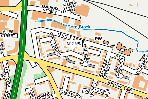 M12 5PN map - OS OpenMap – Local (Ordnance Survey)