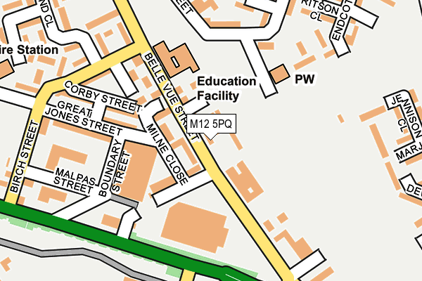 M12 5PQ map - OS OpenMap – Local (Ordnance Survey)