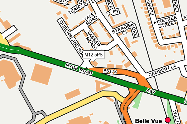 M12 5PS map - OS OpenMap – Local (Ordnance Survey)