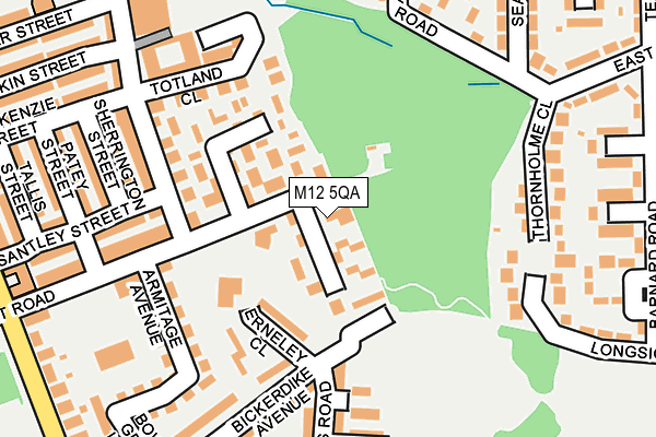 M12 5QA map - OS OpenMap – Local (Ordnance Survey)