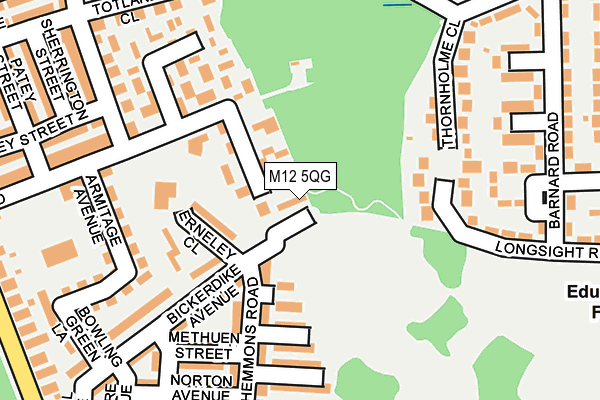 M12 5QG map - OS OpenMap – Local (Ordnance Survey)