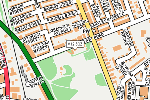 M12 5QZ map - OS OpenMap – Local (Ordnance Survey)