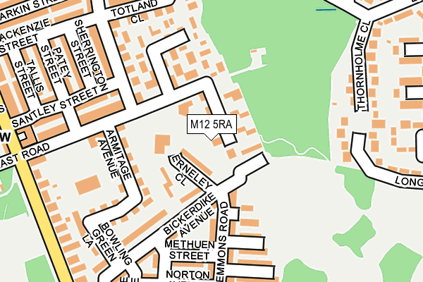 M12 5RA map - OS OpenMap – Local (Ordnance Survey)