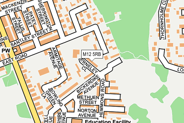 M12 5RB map - OS OpenMap – Local (Ordnance Survey)