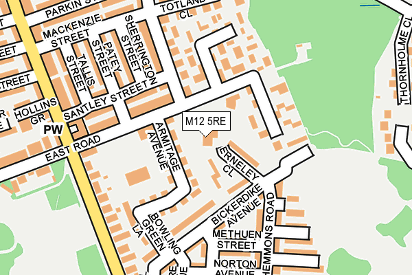 M12 5RE map - OS OpenMap – Local (Ordnance Survey)