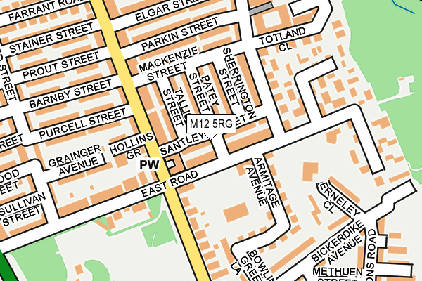 M12 5RG map - OS OpenMap – Local (Ordnance Survey)