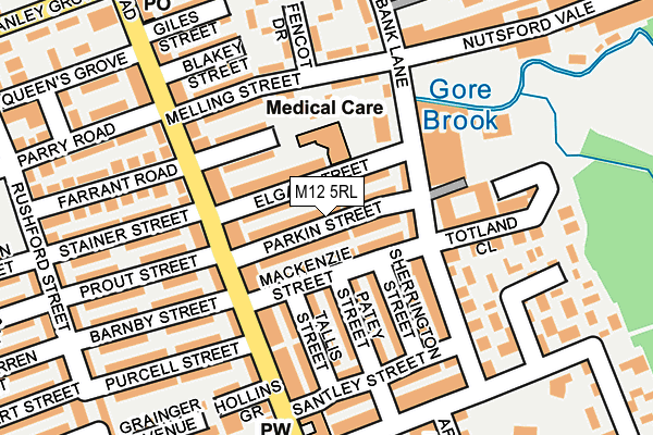 M12 5RL map - OS OpenMap – Local (Ordnance Survey)