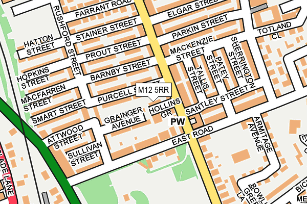 M12 5RR map - OS OpenMap – Local (Ordnance Survey)