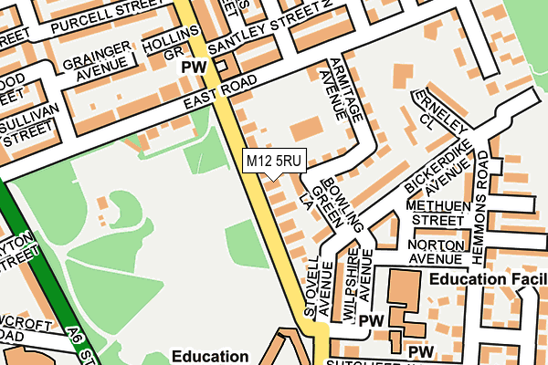 M12 5RU map - OS OpenMap – Local (Ordnance Survey)