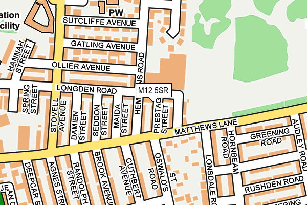 M12 5SR map - OS OpenMap – Local (Ordnance Survey)