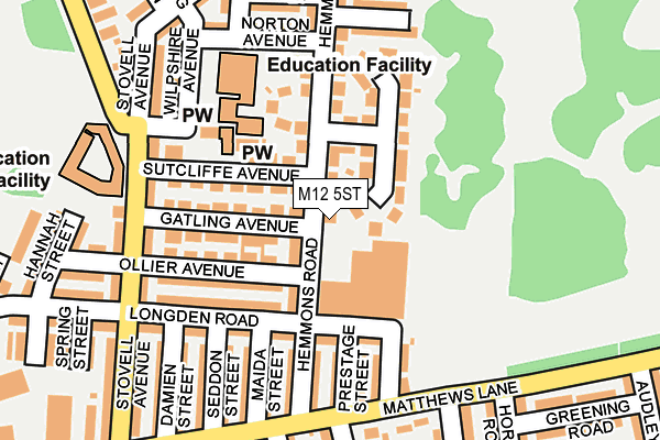 M12 5ST map - OS OpenMap – Local (Ordnance Survey)