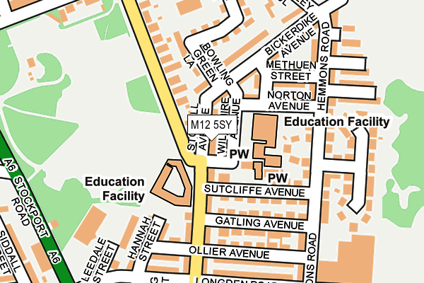 M12 5SY map - OS OpenMap – Local (Ordnance Survey)