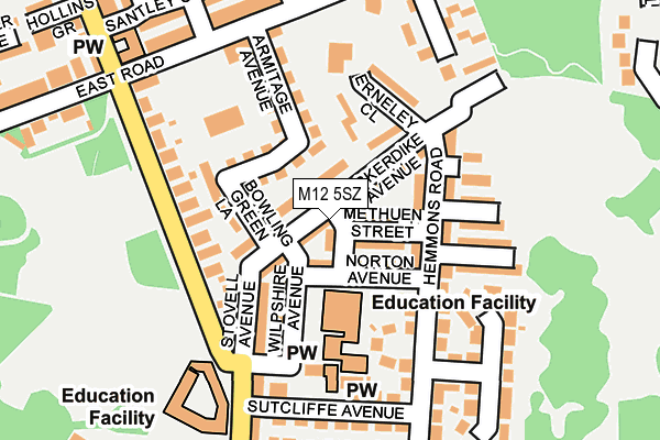 M12 5SZ map - OS OpenMap – Local (Ordnance Survey)