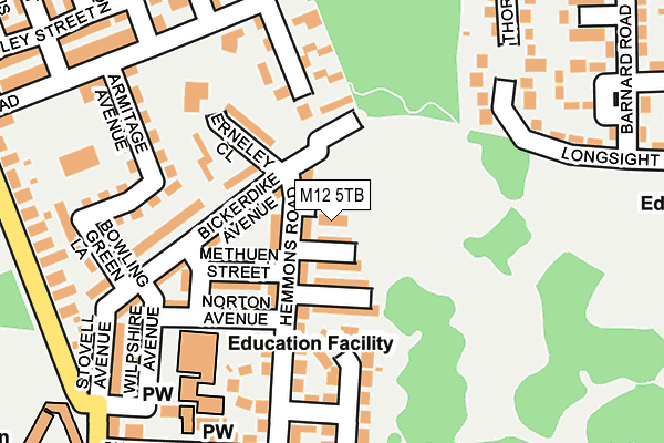 M12 5TB map - OS OpenMap – Local (Ordnance Survey)