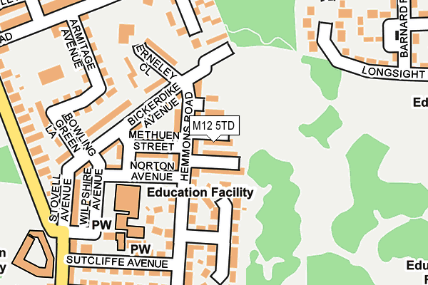 M12 5TD map - OS OpenMap – Local (Ordnance Survey)