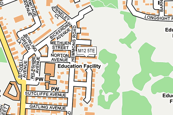 M12 5TE map - OS OpenMap – Local (Ordnance Survey)