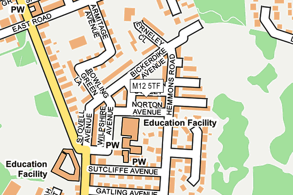 M12 5TF map - OS OpenMap – Local (Ordnance Survey)