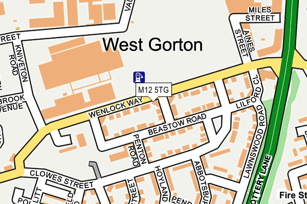 M12 5TG map - OS OpenMap – Local (Ordnance Survey)