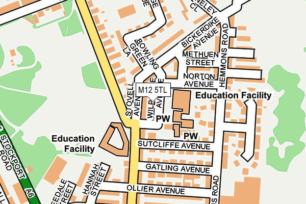 M12 5TL map - OS OpenMap – Local (Ordnance Survey)