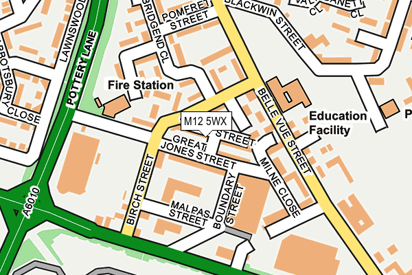 M12 5WX map - OS OpenMap – Local (Ordnance Survey)