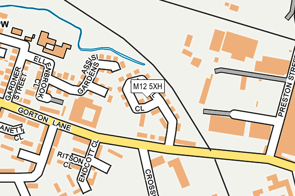 M12 5XH map - OS OpenMap – Local (Ordnance Survey)