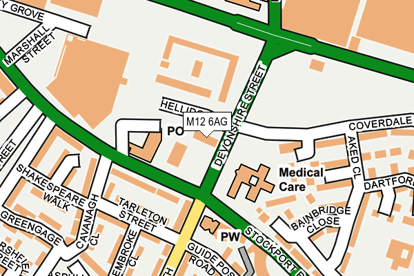M12 6AG map - OS OpenMap – Local (Ordnance Survey)