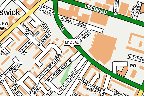 M12 6AL map - OS OpenMap – Local (Ordnance Survey)
