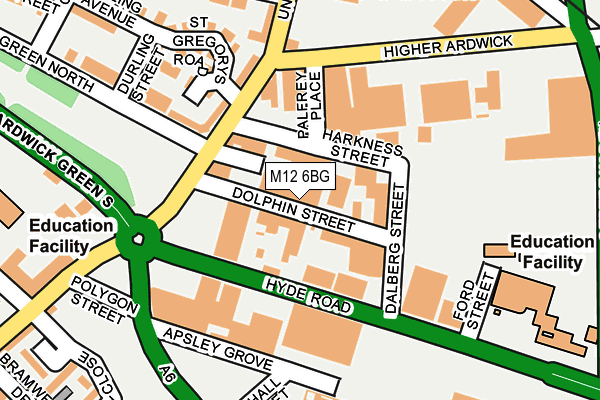 M12 6BG map - OS OpenMap – Local (Ordnance Survey)