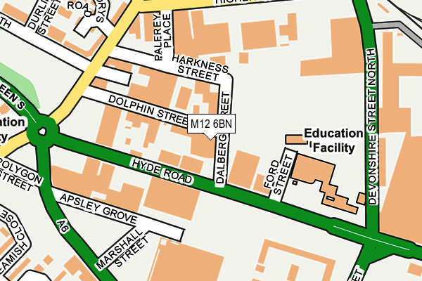 M12 6BN map - OS OpenMap – Local (Ordnance Survey)